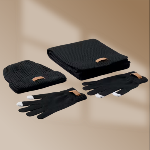 GiftRetail MO6651 - DENALI Set van 3 RPET winterartikelen - Zwart - Afbeelding 3