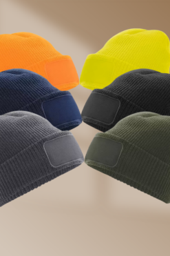 Beechfield B445 - Stijlvolle Heren Patch Beanie voor Alle Seizoenen