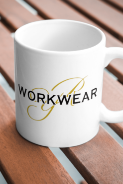Witte basis mok met logo