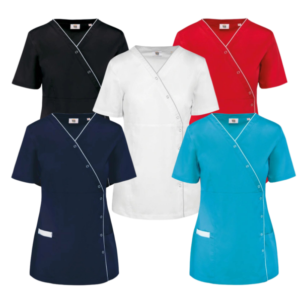 WK. Designed To Work WK506 - Damesblouse in polykatoen met drukknopen